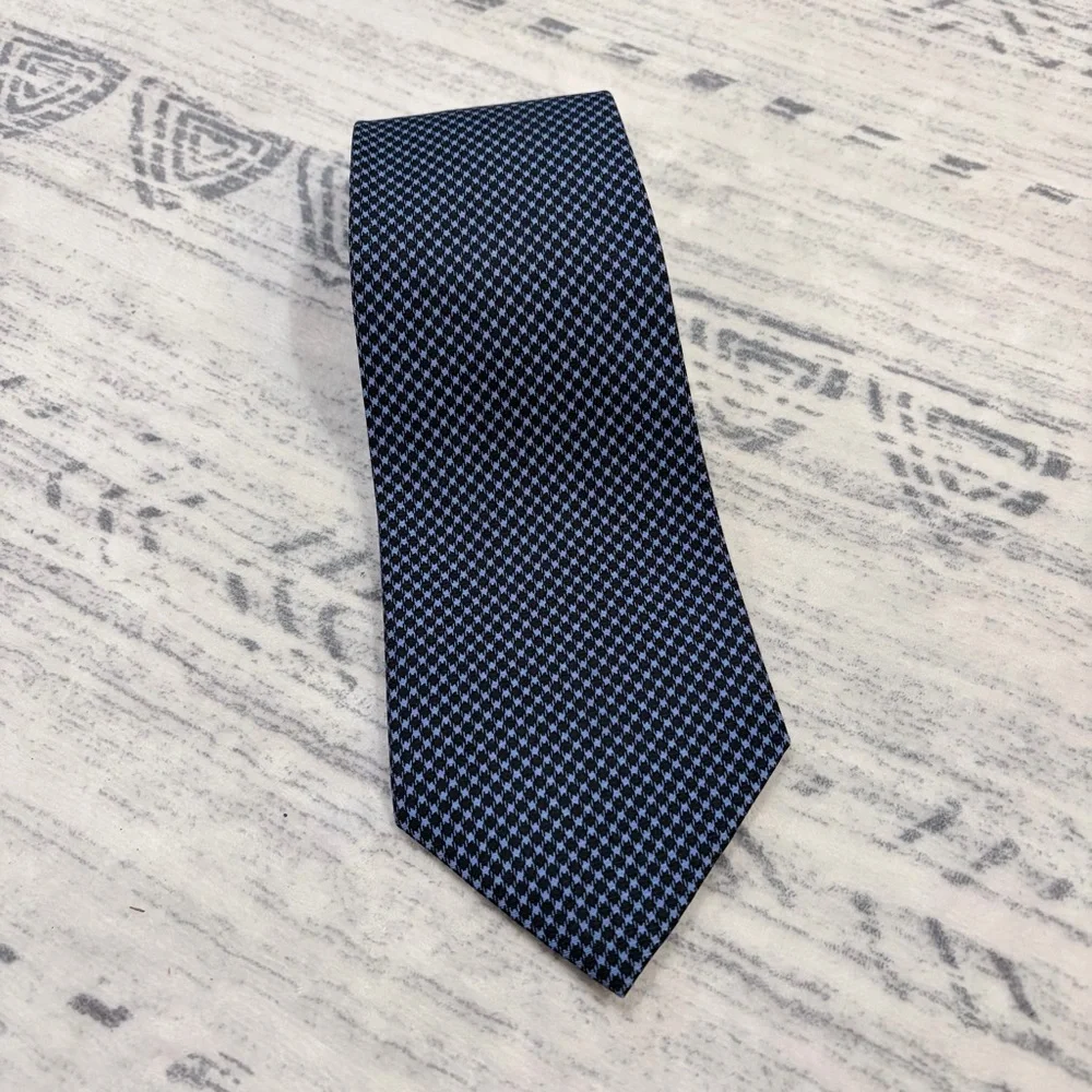 Polo Ralph Lauren Silk Tie Vintage Handmade Black Geometric Luxury USA Classic - Picture 2 of 6